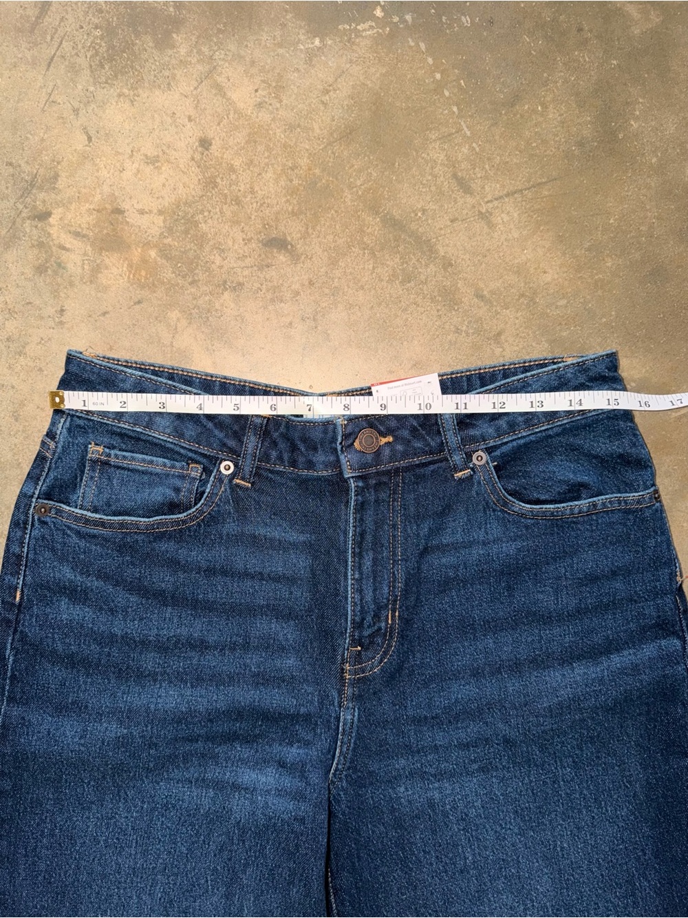 NWT Time and Tru High Rise Wide Leg Jeans Dark Wash Size 10 - Picture 9 of 9